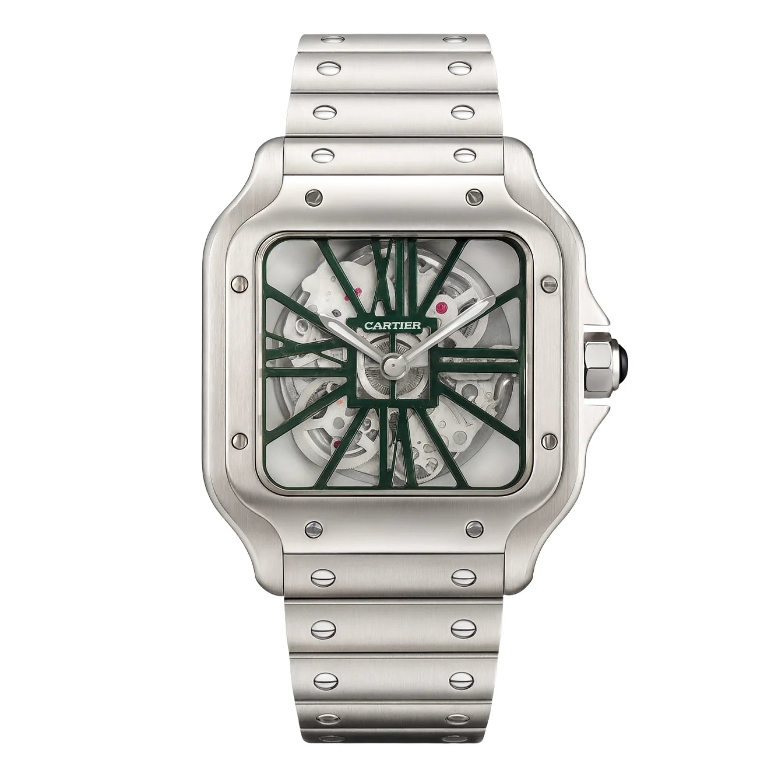Cartier Santos Skeleton Argent – Bracelet Acier Inoxydable