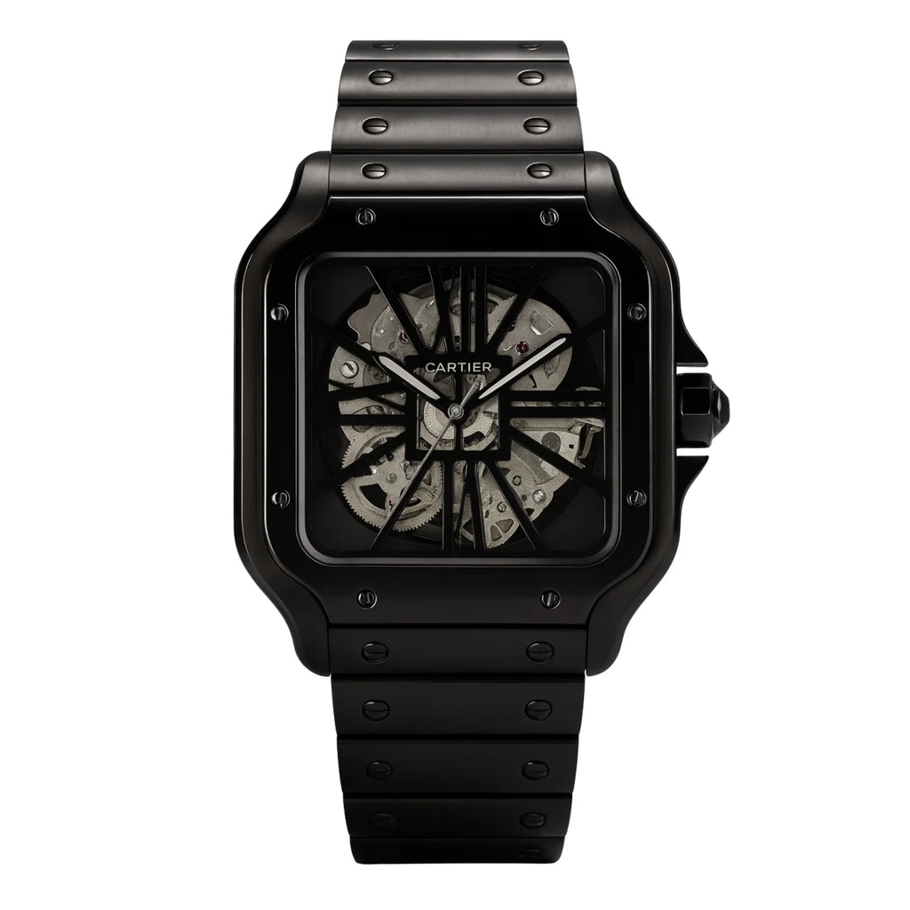 Cartier Santos Skeleton Noir – Edition Acier Black Metal