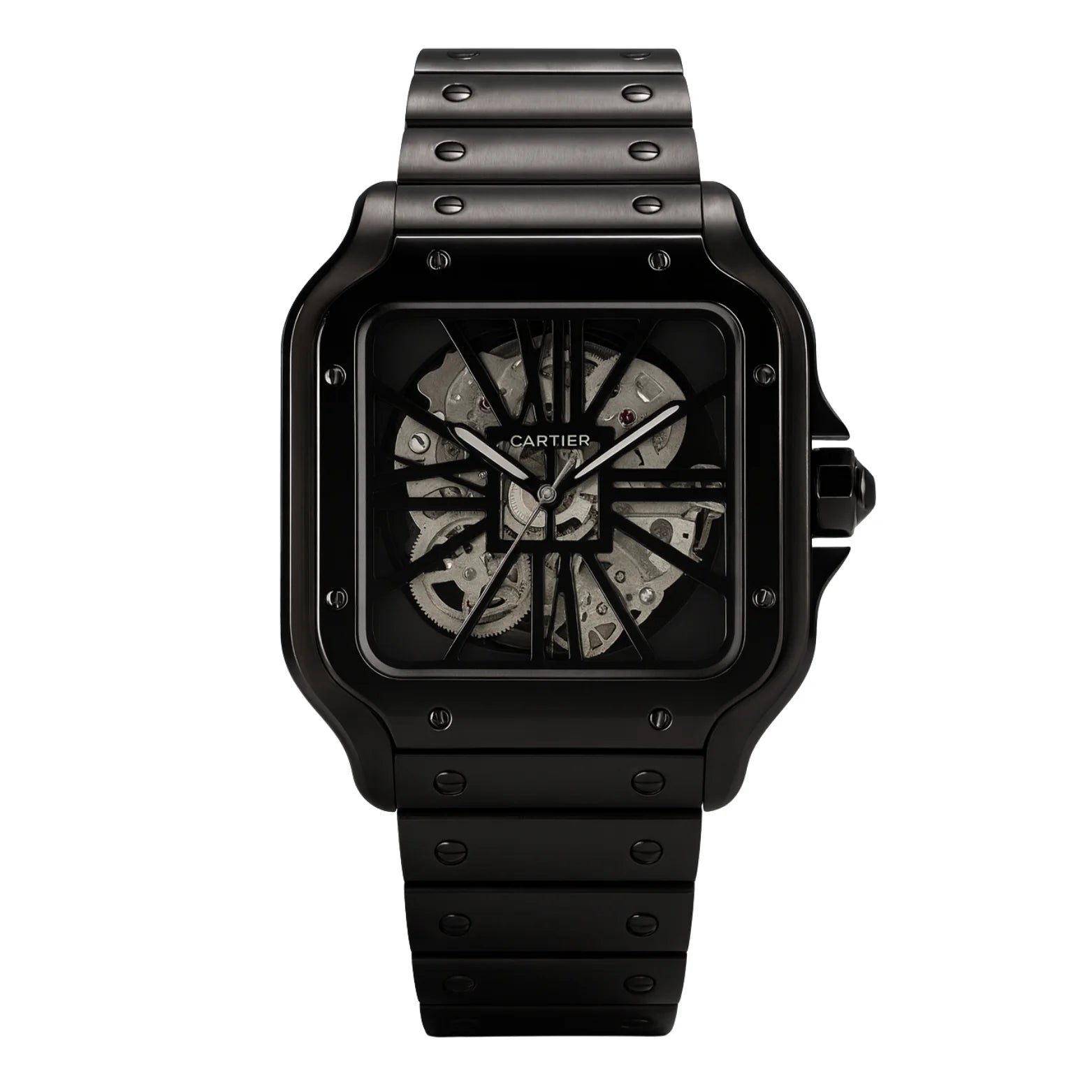 Cartier Santos Skeleton Noir – Edition Acier Black Metal