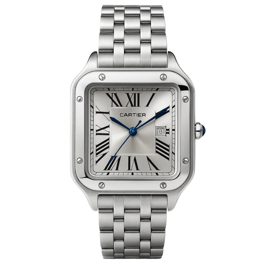 Montre Cartier Style Santos en Acier Inoxydable Argent – Design Classique et Intemporel
