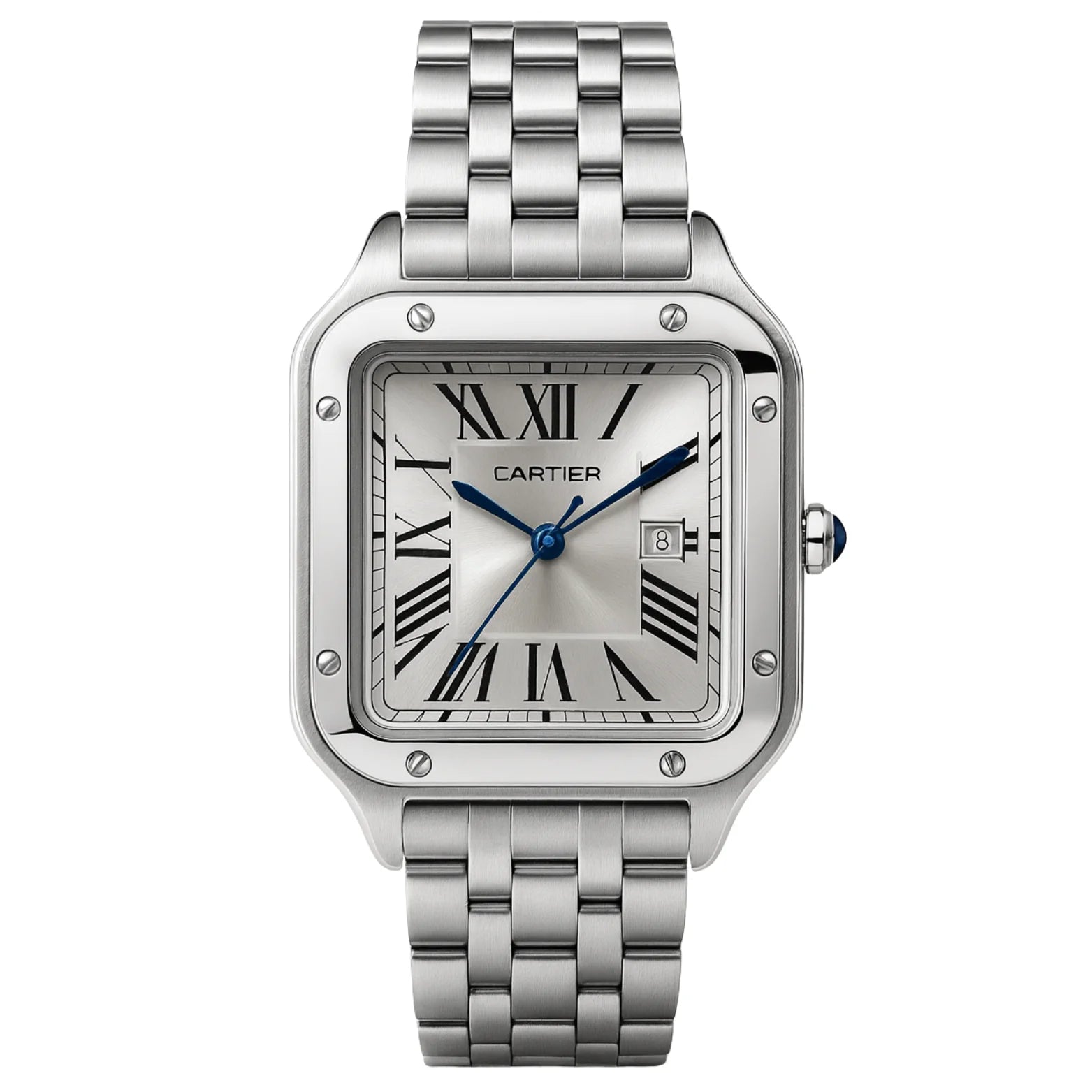 Montre Cartier Style Santos en Acier Inoxydable Argent – Design Classique et Intemporel