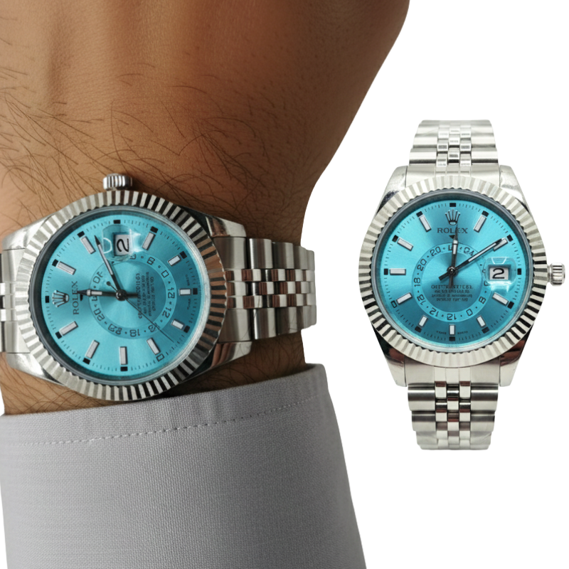 Rolex Sky-Dweller Luxury Watch - Turquoise Blue Dial with Jubilee Bracelet