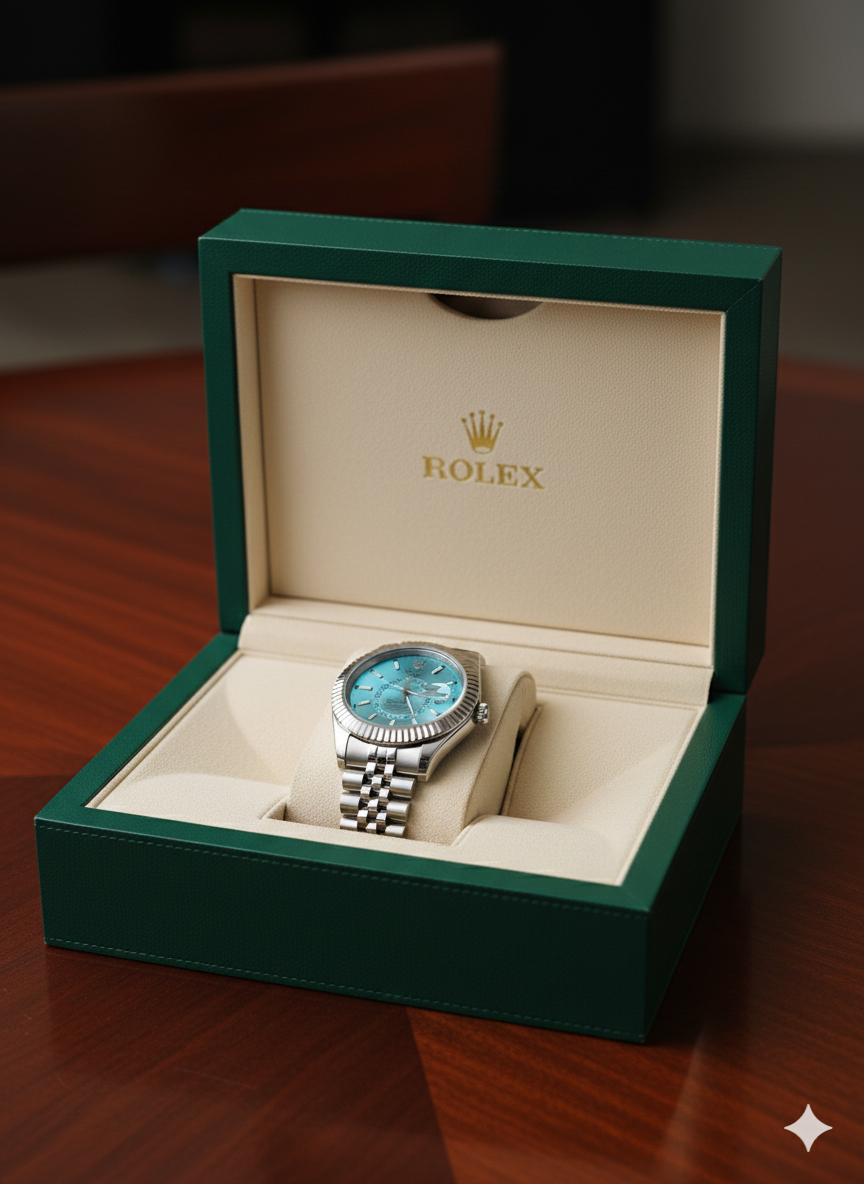 Rolex Sky-Dweller Luxury Watch - Turquoise Blue Dial with Jubilee Bracelet